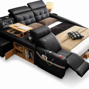 CAMA KING SIZE PREMIUM COM MASSAGEM, ARRUMAÇÃO E ILUMINAÇÃO LED - CONFORTO E LUXO PARA O SEU QUARTO [SÓ HOJE]